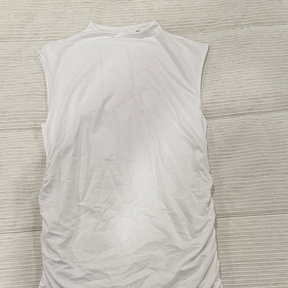 Sleeveless White Maternity Top
